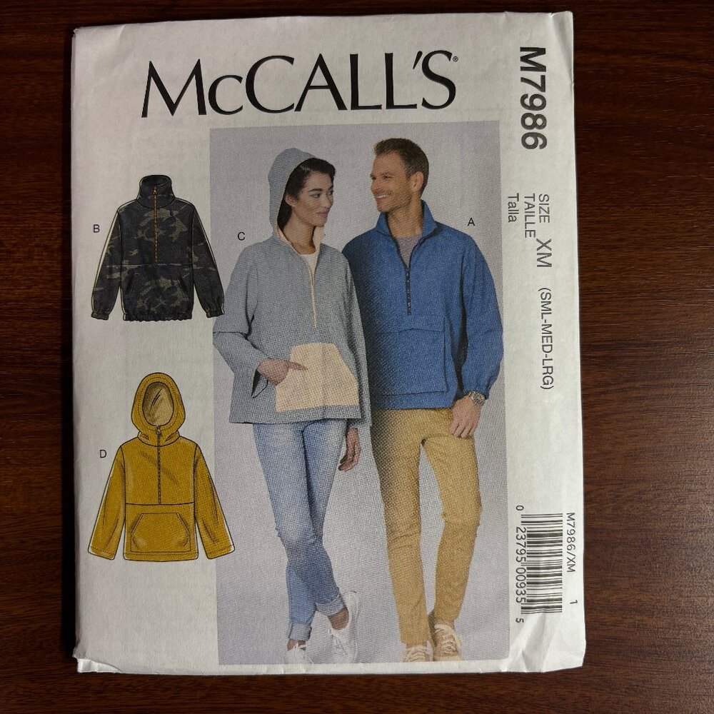 McCall’s Pattern M7986 for Misses’/Men’s Pullover Jackets